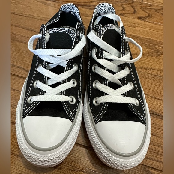 CONVERSE CTAS Women Black Double Tongue Grey Low Top Canvas | Size 6 - Picture 8 of 9